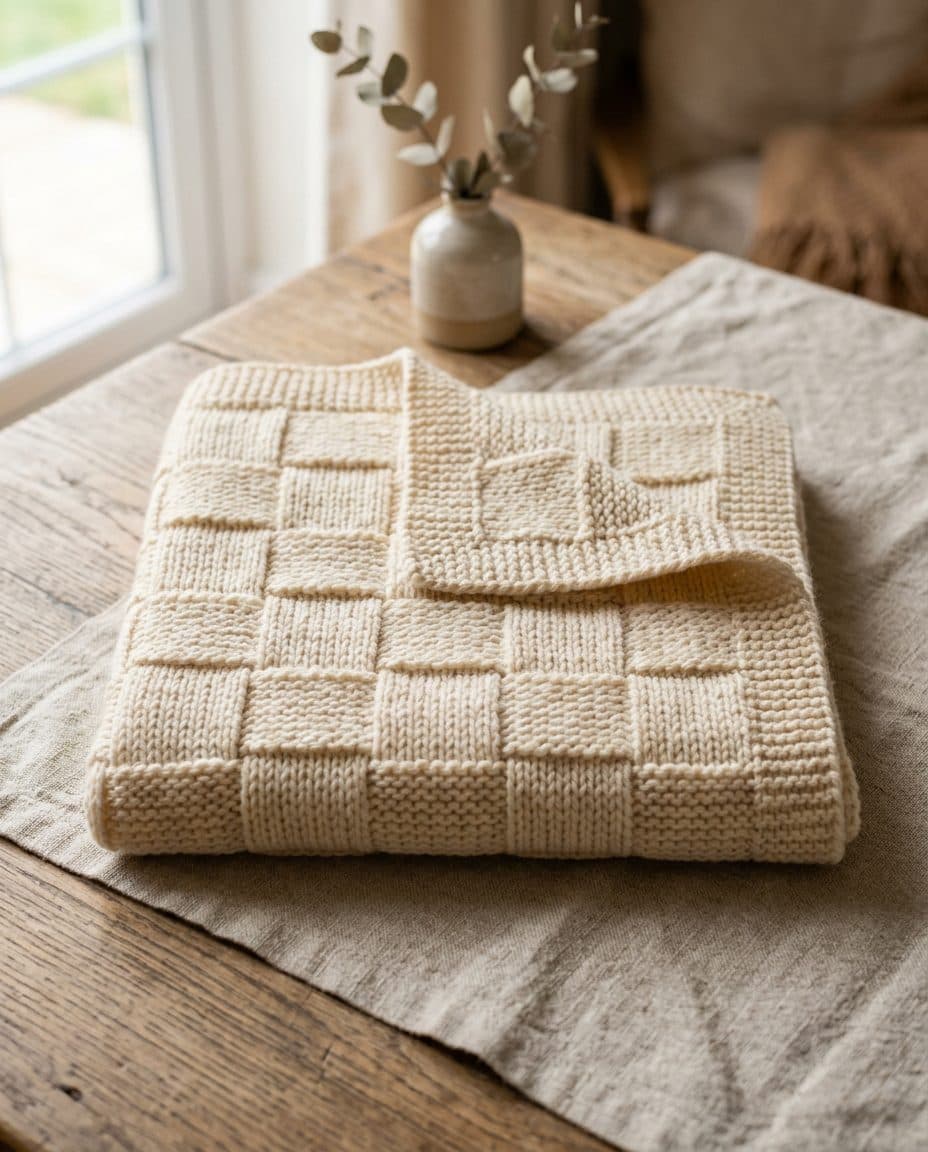 Big Basketweave Baby Blanket, preview render