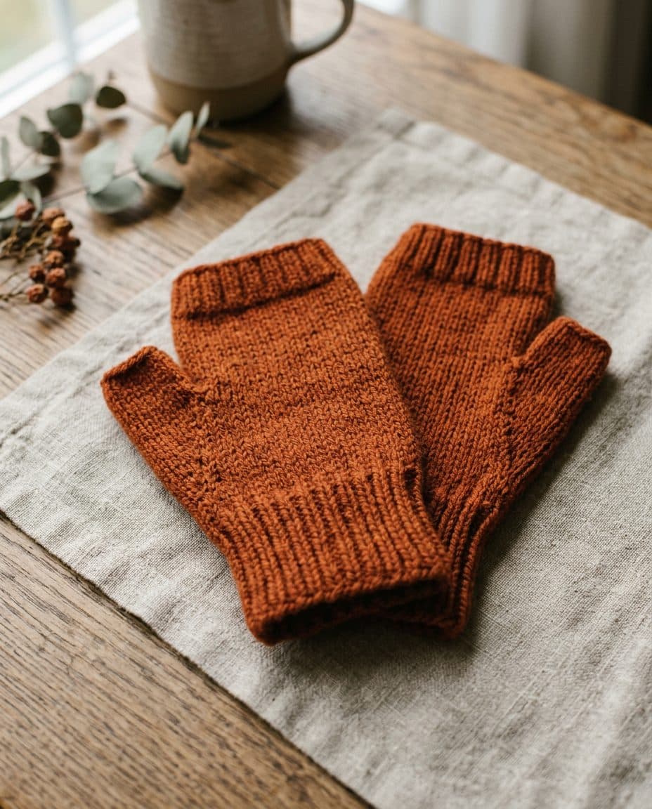 Ribbed Fingerless Mitts, preview render