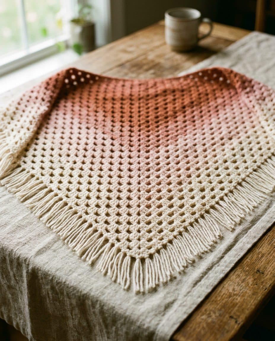 Sunrise Granny Triangle Shawl, preview render